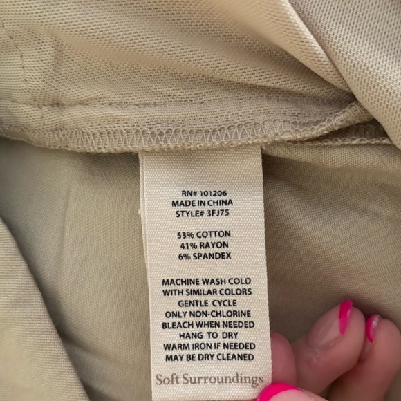 Soft Surroundings | Women's Superla Stretch Pull On Straight Leg Ankle Pants PXL - Picture 6 of 6